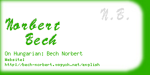 norbert bech business card